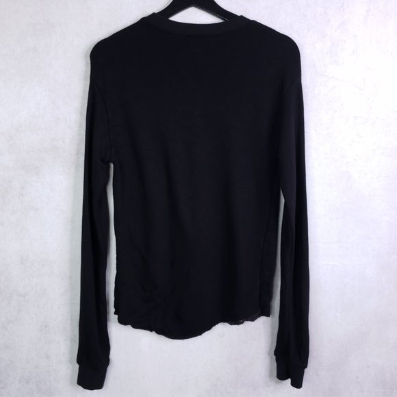 Spiritual Gangster Women's Medium Black "Grateful" Metallic Graphic Sweater Top - Picture 2 of 8